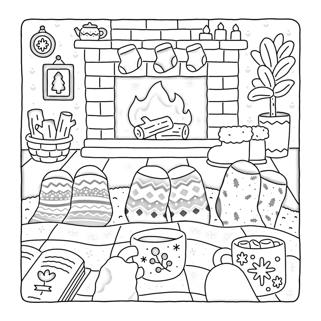 Fuzzy Hygge Cute And Cozy Coloring Book For Adults Teens Em Jogos