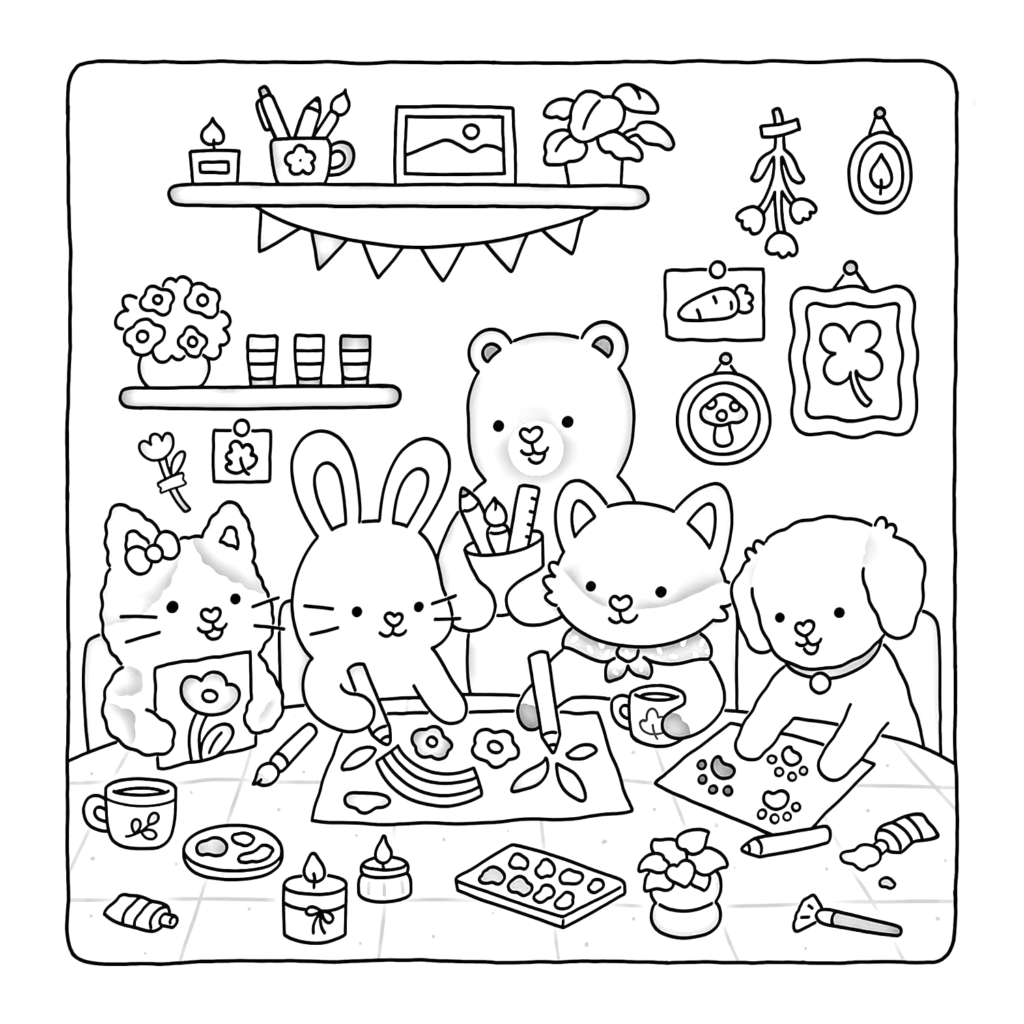 Fuzzy Hygge Cute And Cozy Coloring Book For Adults Teens Em Jogos