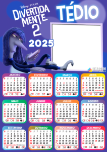 Moldura Calendário 2025 Tédio Divertidamente 2 PNG