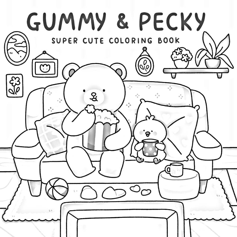 Gummy & Pecky para Colorir Super Cute Coloring Book for Adults and Teens about Besties and Their Heartwarming Adventures