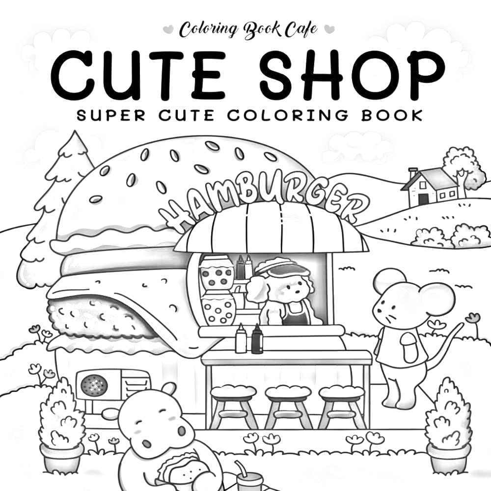 Cute Shop para Colorir