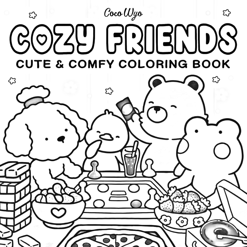 Cozy Friends para Colorir