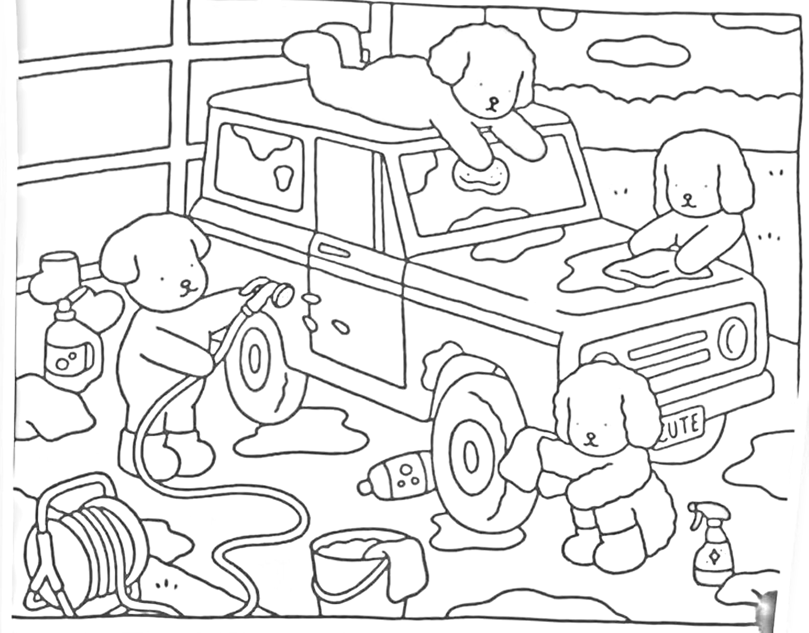 bobbiegoods car wash para Colorir