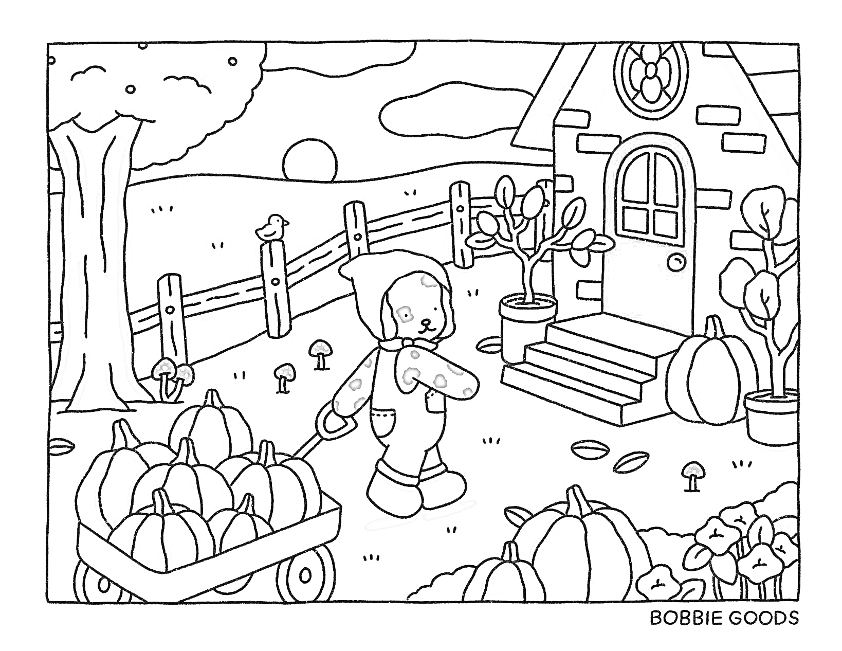 Bobbie Goods: Pumpkin Wagon para Colorir