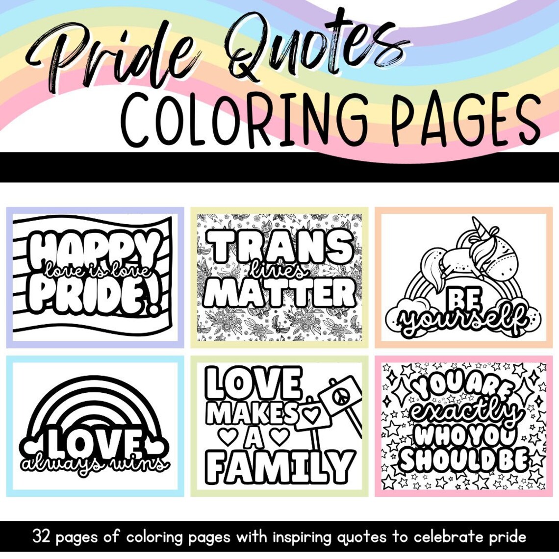 Pride Month Coloring Pages | Quotes and Sayings to Celebrate Inclusivity & Love