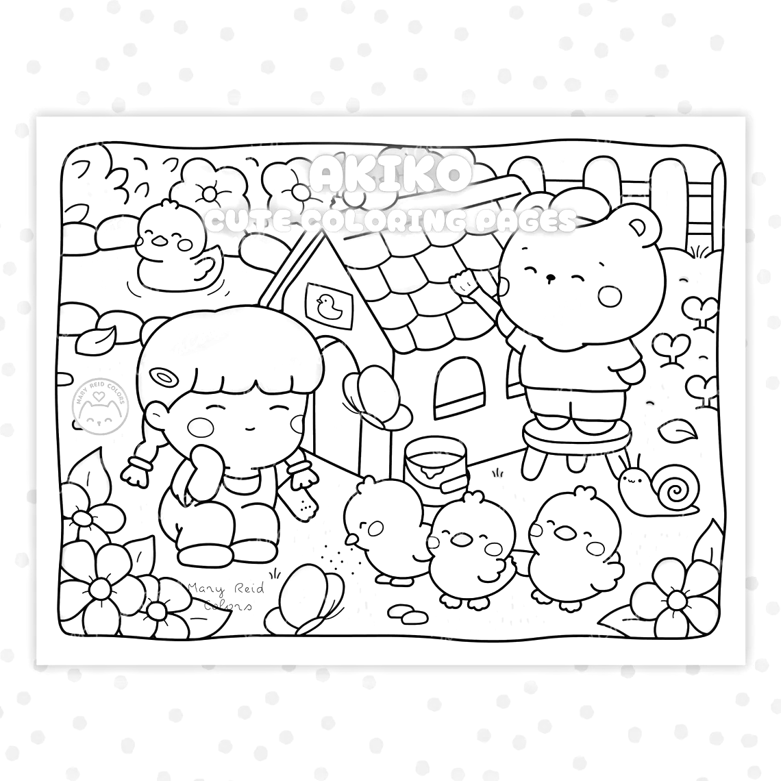 AKIKO – Kawaii Coloring Pages For Adults