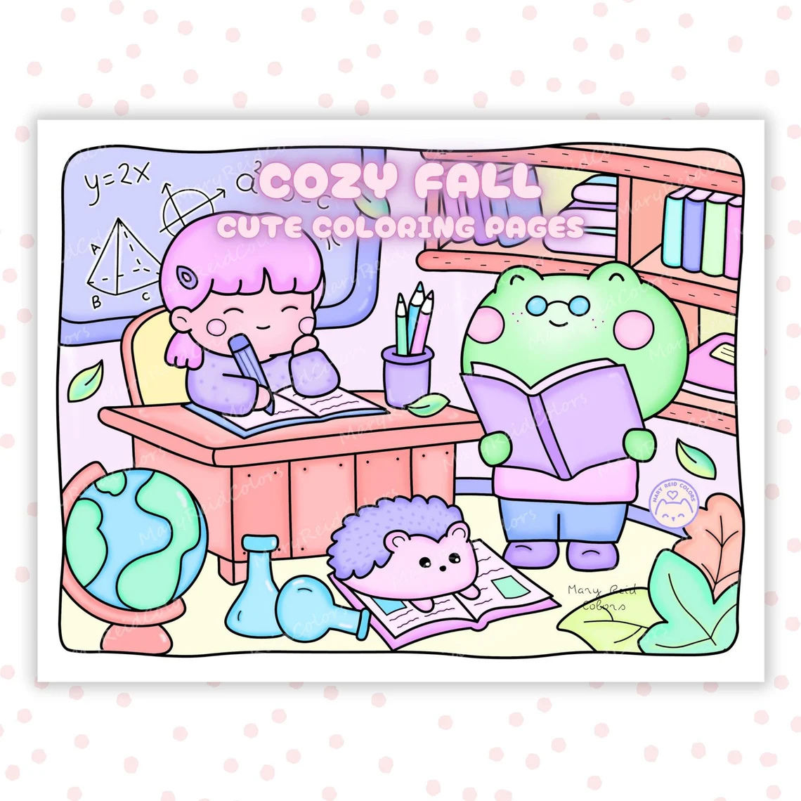 Kawaii Coloring Pages For Adults, Cozy Fall Coloring Pages