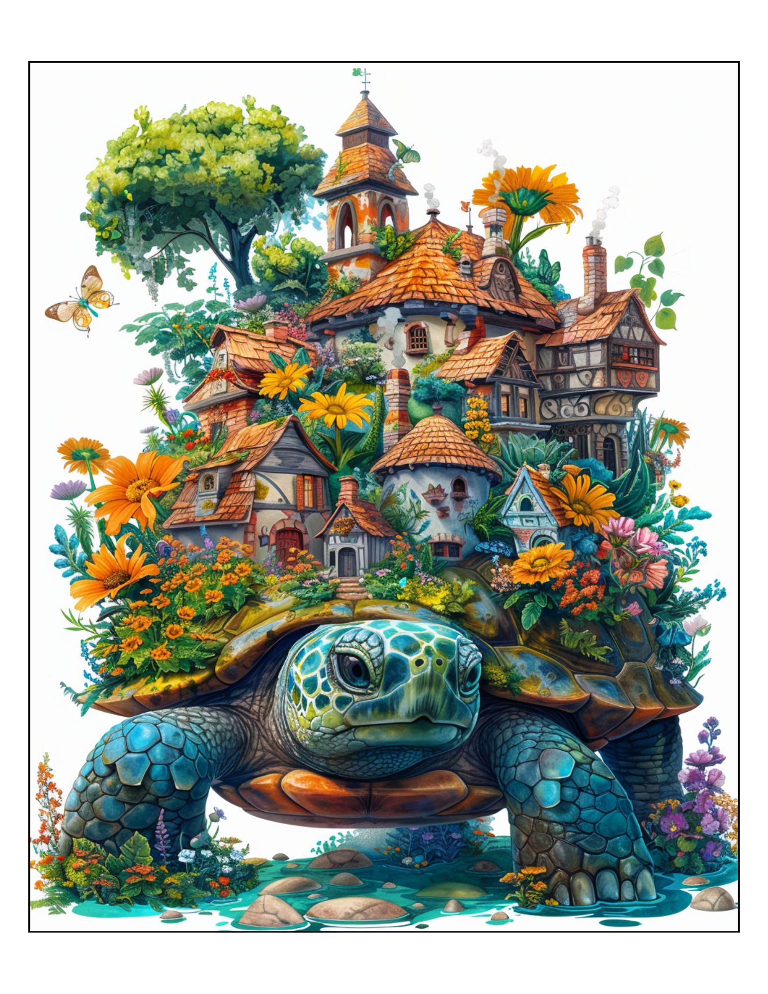 Tiny Turtle Topia Coloring