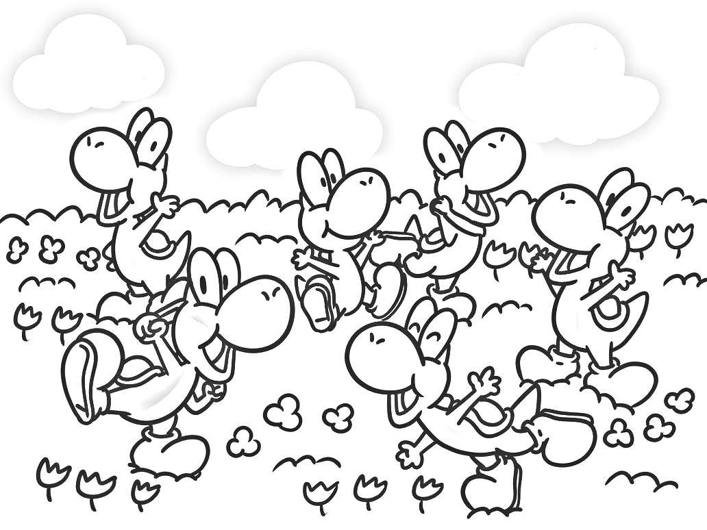 Yoshi Happy Field para Colorir