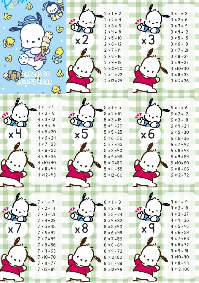 Tablas De Multiplicar De Pochacco