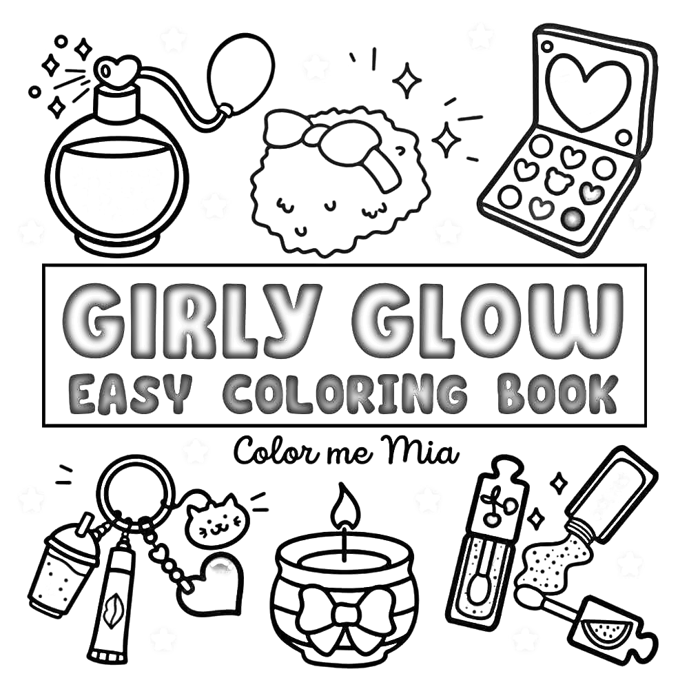 Girly Glow Easy Coloring Book