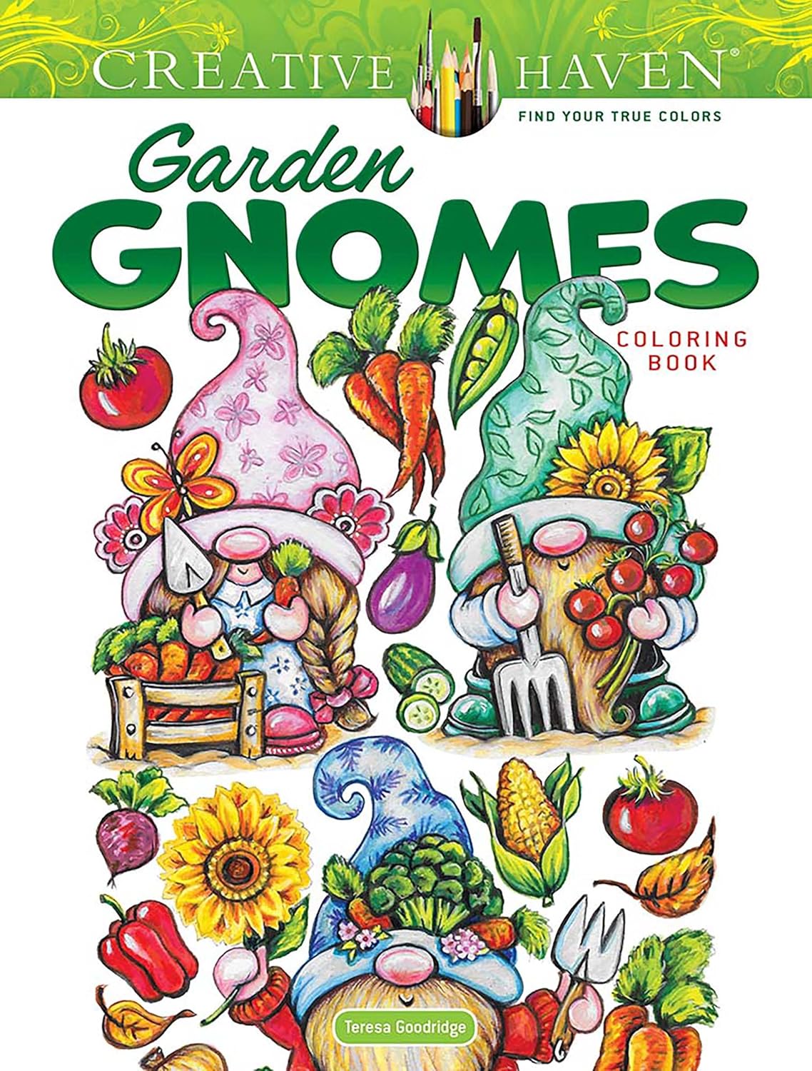 Creative Haven Garden Gnomes Coloring Book Capa comum