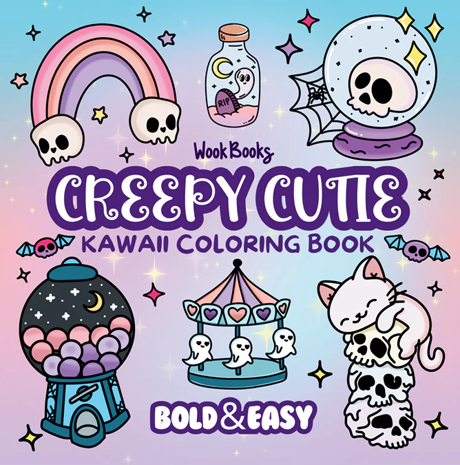 Creepy Cutie Kawaii Coloring Book & Reusable Protective Sheet