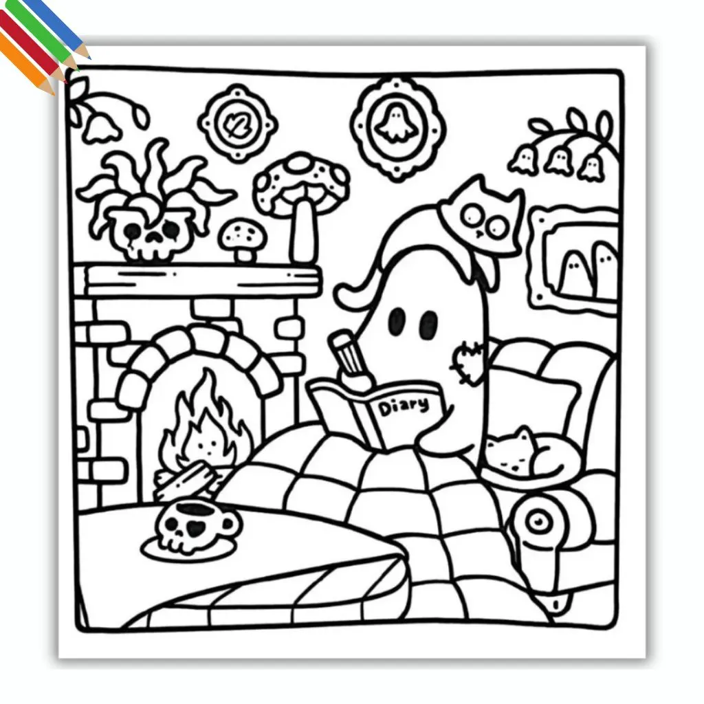 Spooky Cutie coloring pages