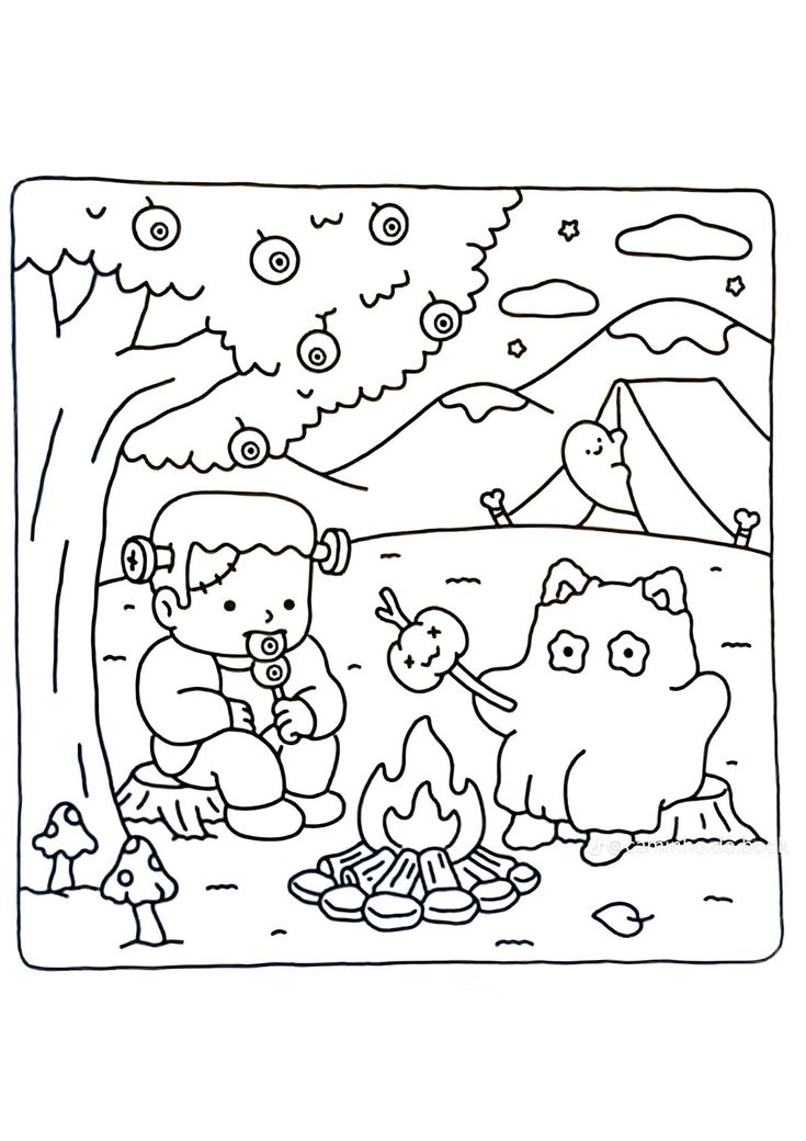 Spooky Fyzzy Coloring Pages #3