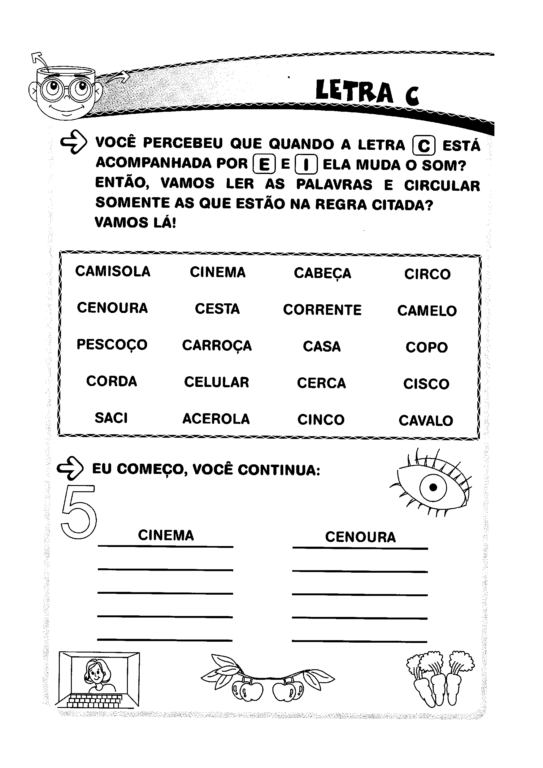 Efai3100 Alfabetizacao Ortografia Letra C Leitura