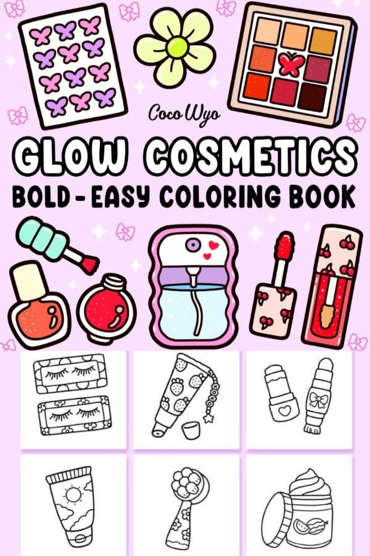 Glow Cosmetics bold easy coloring book