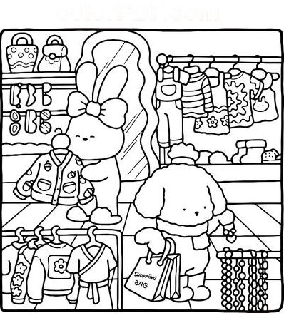 Bobbie Goods Clothing Store coloring page to download in PDF or to print