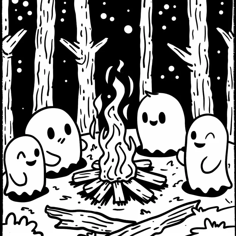 Ghosty Adventures Coloring Book Pages