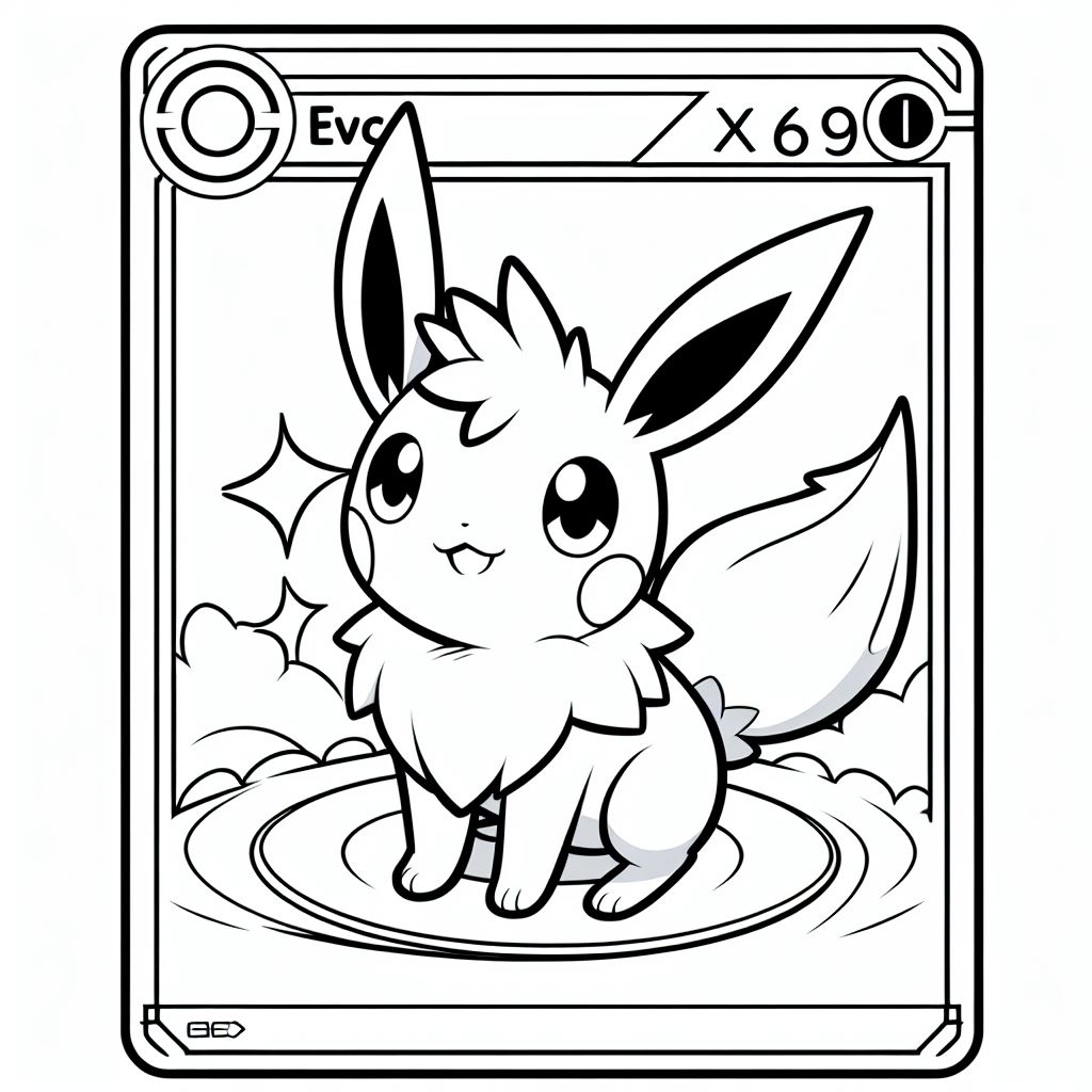 Cartão de Pokémon para colorir #1