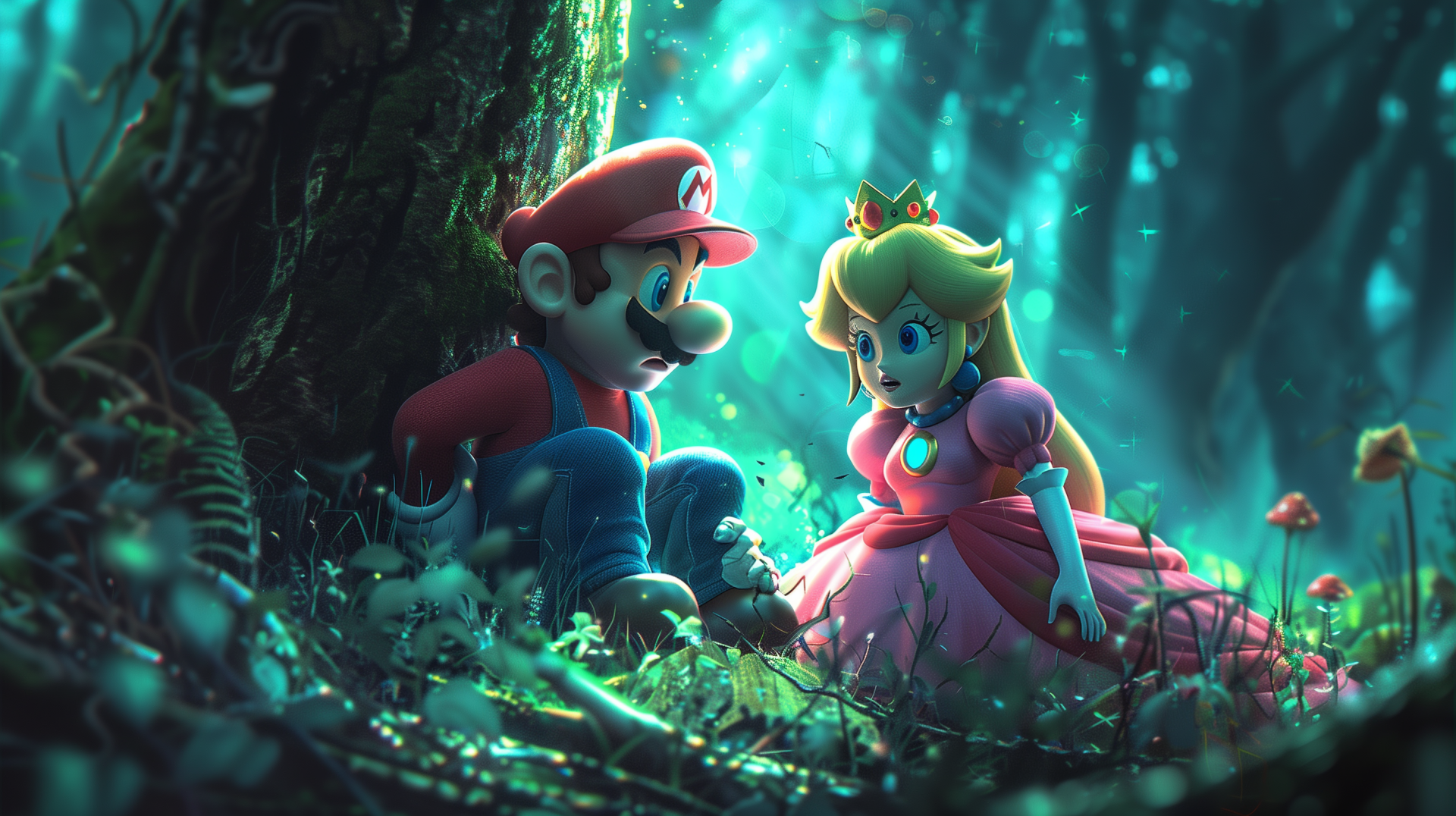 Mario & Princess Peach: Enchanted Forest by robokoboto