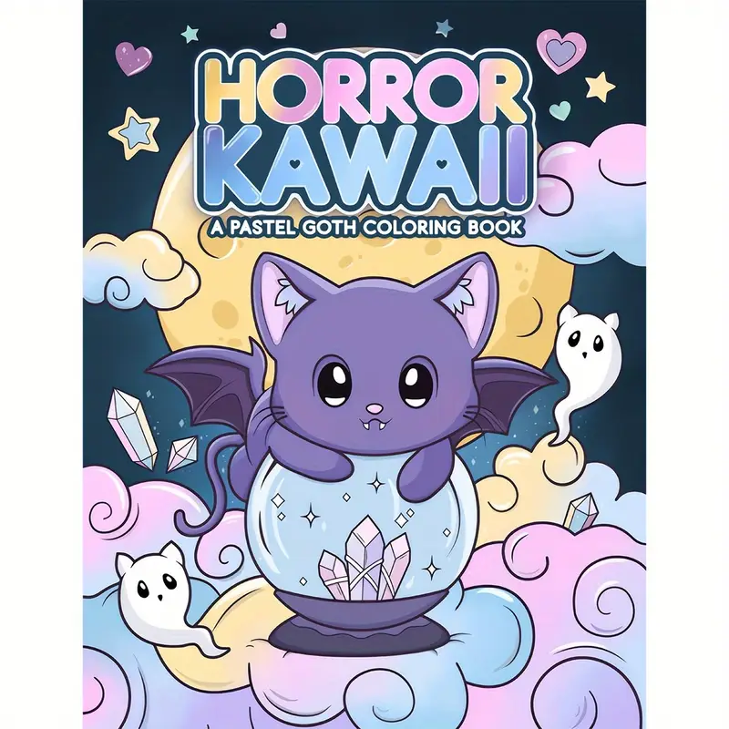 Livro de Colorir Horror Kawaii a pastel goth coloring book para Alívio do Estresse Edição Deluxe