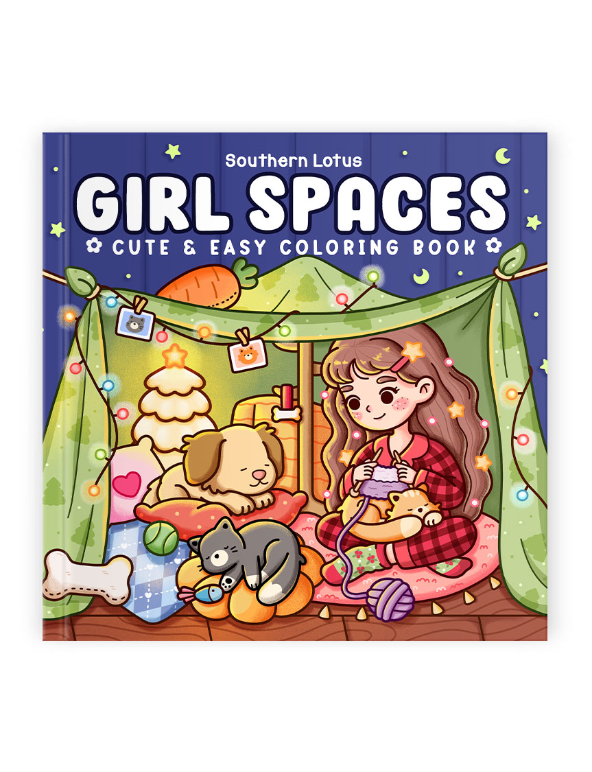 New Release: Girl Spaces Cute & Easy Coloring Book by Southern Lotus!