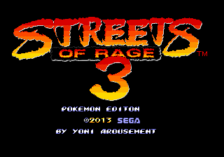 Streets of Rage 3: Pokémon Edition (Genesis) Romhack