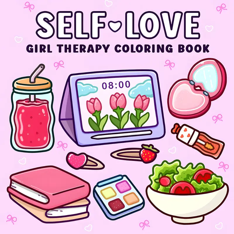 Livro de Colorir de Auto-Amor Deluxe para Meninas