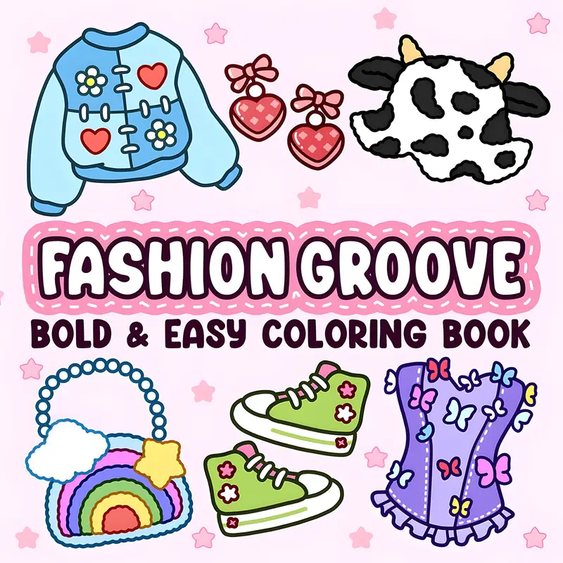 Livro de Colorir Deluxe Fashion Groove para Adultos