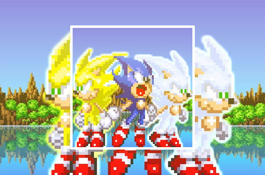 Super Sonic and Hyper Sonic in Sonic 1